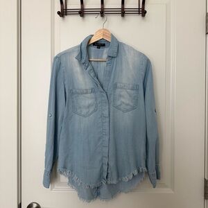 Velvet Heart Light Blue Denim Button-Up Shirt 100% Tencel
